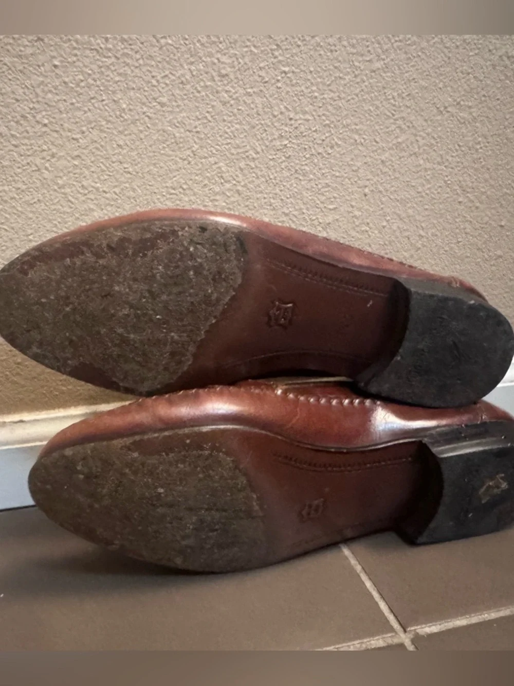 GIORGIO BRUTINI LE GLOVE Brown Woven Leather Tassel Shoes Brazil Loafers 8.5 D